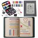 2026 Upgraded Embroidery Stitch Book Kit, Cross Stitch Kits, 106 Patterns with Tools & Tutorials, 86 PCS Beginner Embroidery Kit,Portable Embroidery Kit,For Adults & DIY Craft Lovers.