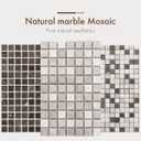 Natural Stone Mosaic Marble Tiles  Luxury Bathroom & Kitchen Backsplash, Anti-Slip Floor/Wall Tiles for Indoor Spaces (Living Room, Bedroom, Sunroom) R8 Safety Certified (MB095B-P)
