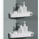Sotfamily Plastic Shower Caddy Corner (for 90° Only), 2 Pack Adhesive Corner Shower Shelves for Bathroom Organizers and Storage, White