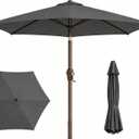 7.5ft Patio Umbrella, Outdoor Table Market Umbrella with Smooth Crank Lift, 6 Windproof Fiberglass Ribs, UPF50+ UV Protection for Deck, Pool, Garden and Backyard