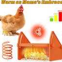Heating Brooder Plate for Chicks Ducklings, Adjustable 3 Levels Temperature Brooder House for Keeping Poultry Warm(Orange, L)