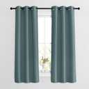 NICETOWN Blackout Greyish Blue Curtains 2 Panels Set - Grommet Room Darkening Thermal Curtains Light Blocking Window Treatments Sound Reducing Drapes for Bedroom/Kids Room, W37 x L63