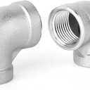 TAISHER 10PCS 304 Stainless Steel 90 Degree Elbow Fittings, 1/4 Inch NPT Female Pipe to 1/4 Inch NPT Female 304 Stainless Pipe Fitting