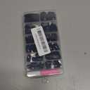 LoveOurHome 240pc Black Press on Nails Short Fake Nails Square Glue on Nail Short Acrylic Nails Press ons Nail Tips Full Cover False Nail Women Gilrs Square Artificial Fingernail with Adhesive Tab