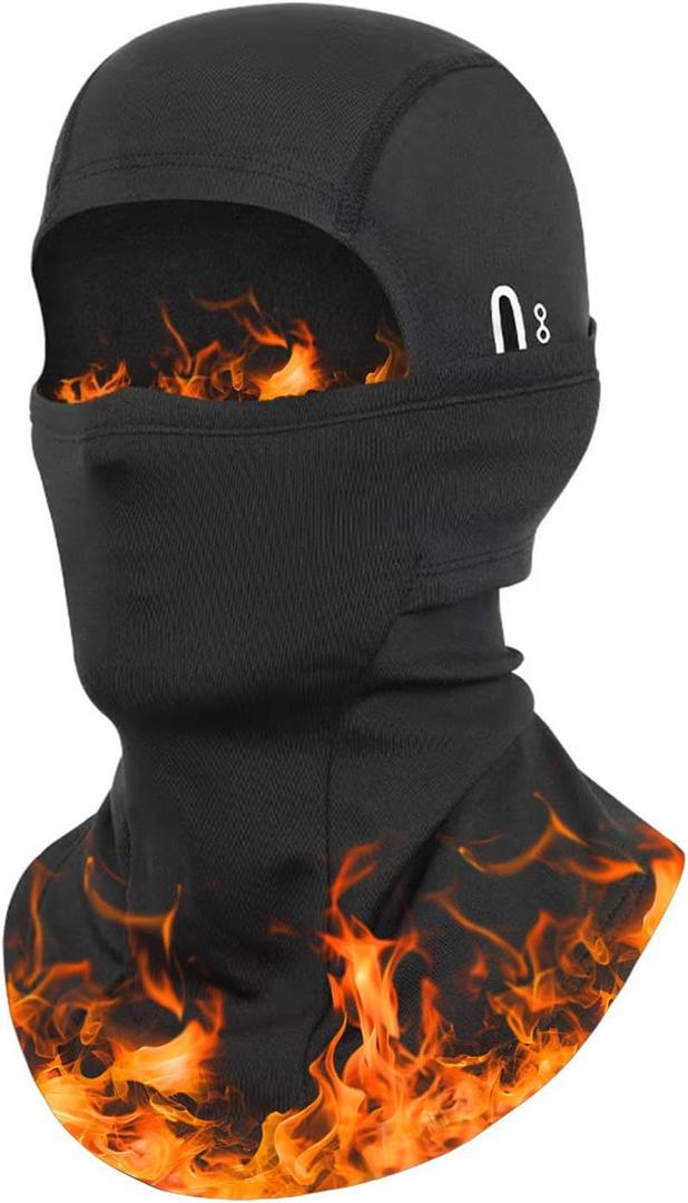 Cold Weather Balaclava Ski Mask for Men Windproof Thermal Winter Scarf Mask Women Neck Warmer Hood for Cycling (Black)