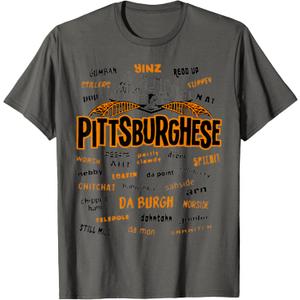 Rare Pittsburghese Adult Unisex X-Small Grey Cotton Polyester T-Shirt