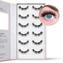 The Flirt (1.0) Natural Lashes, Natural Lash Clusters for Women, Salon Quality At Home Eyelashes Extension Kit, 6 Lash Sets, No Lash Glue Included