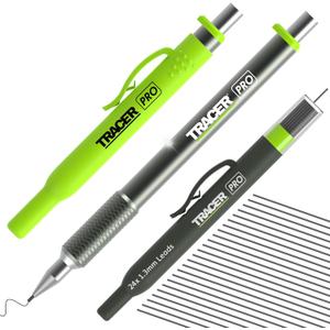 Tracer Pro Series Precision Pencil with 24 x Replacement 1.3mm Leads and Site Holsters - All-in-one Aluminium Precision Marking Kit APPK1-PRO