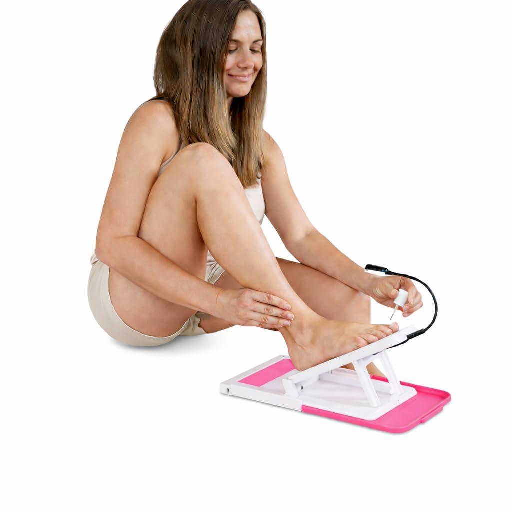 Professional Home Pedicure Kit - Includes Task Light - Paint Nails with Ease Using Pedi Assistant Tool - DIY for Women of All Ages (Pink))