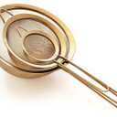 Strainer Set Fine Mesh  Premium 304 Stainless Steel (18/8)  8, 5.5 and 3.3 Sturdy Kitchen Strainers (Gold)
