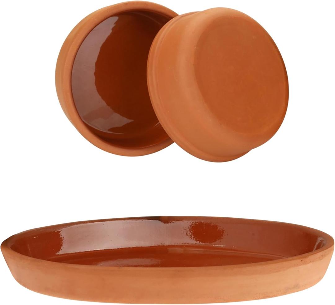 Areste Terracotta Cooking Set, Non-Stick Mexican Clay Pots, Oven & Dishwasher Safe, Brown, 1 in