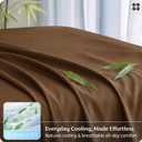 Bedsure Queen Sheet Set, Rayon Derived from Bamboo, Cooling Sheets, PureWoven, Breathable & Soft, Deep Pocket Up to 16 Inches, Hotel Luxury Silky Bedding for Hot Sleepers, Brown