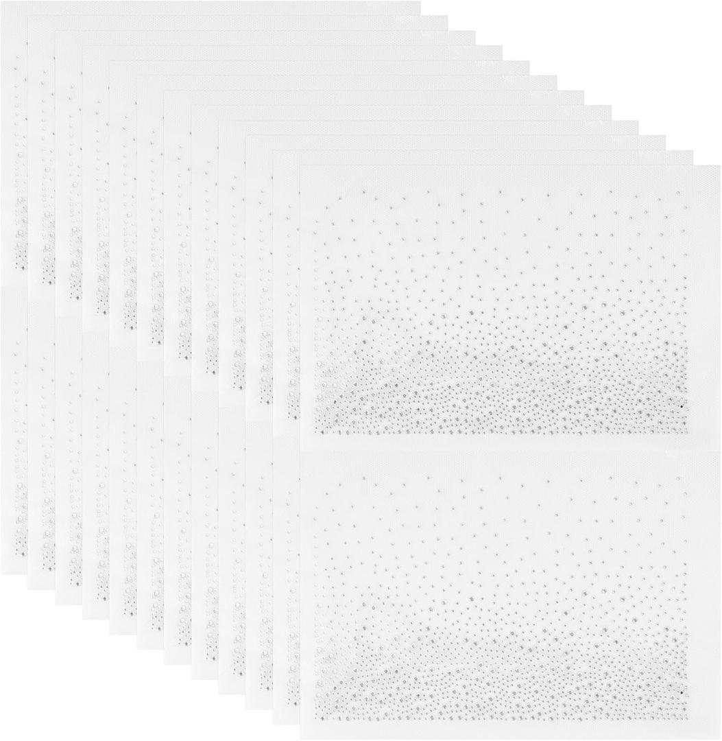 12 Sheet Glitter Rhinestone Iron on Transfers - 24 Pcs Iron-On Rhinestone Sheets Transfers for Clothing Sparkling Flat Round Rhine Stone Decals for Clothing Embellishment and DIY Craft