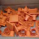 100 Pack Rebar Caps Construction Impalement Premium Safety Cap Fits #3 to #11 Rebar T-Post Caps Plastic Orange Square Type for Job Site Fall & Impalement Protection