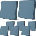 Newwiee 8Pcs Patio Cushion Covers Stretch Outdoor Cushion Cover Replacement for Patio Furniture Sofa Couch Slipcovers, Soft Flexibility Washable Furniture Protector(Waterproof Pure,Gray Blue) Solid, 19.68"D x 19.68"W x 1.96"H