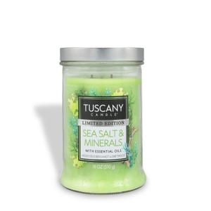 Tuscany Candle Sea Salt & Minerals: Mossy Kelp & Driftwood Scented Summer Candle, 18 oz