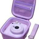 LTGEM Case Compatible with Fujifilm Instax Mini 12/11 / 10/9 / 8/7 / 7+ Instant Camera and FUJIFILM Instax Mini Instant Flim with Shoulder Strap, Purple(Case Only)