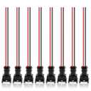 MOTOALL Fuel Injector Connector EV1 OBD1 Plug Wire Harness Pigtail Wiring Loom Clip Cut & Splice 2-Wire Female - 8pcs