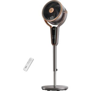 TRIANGLE Standing Fan for Bedroom, 1190CFM Pedestal Fans Oscillating with Remote, 35-43" Adjustable Floor Fan with DC Motor, 23dB Quiet, 12 Speeds, 12H Timer for Home Office- Gray, Medium