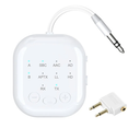 Daakro 2-in-1 Airplane Bluetooth Adapter for TV PC MP3 Gym, Supports 2 AirPods/Headphones, Bluetooth Receiver for Car/Home Stereo, AptX Low Latency/HD