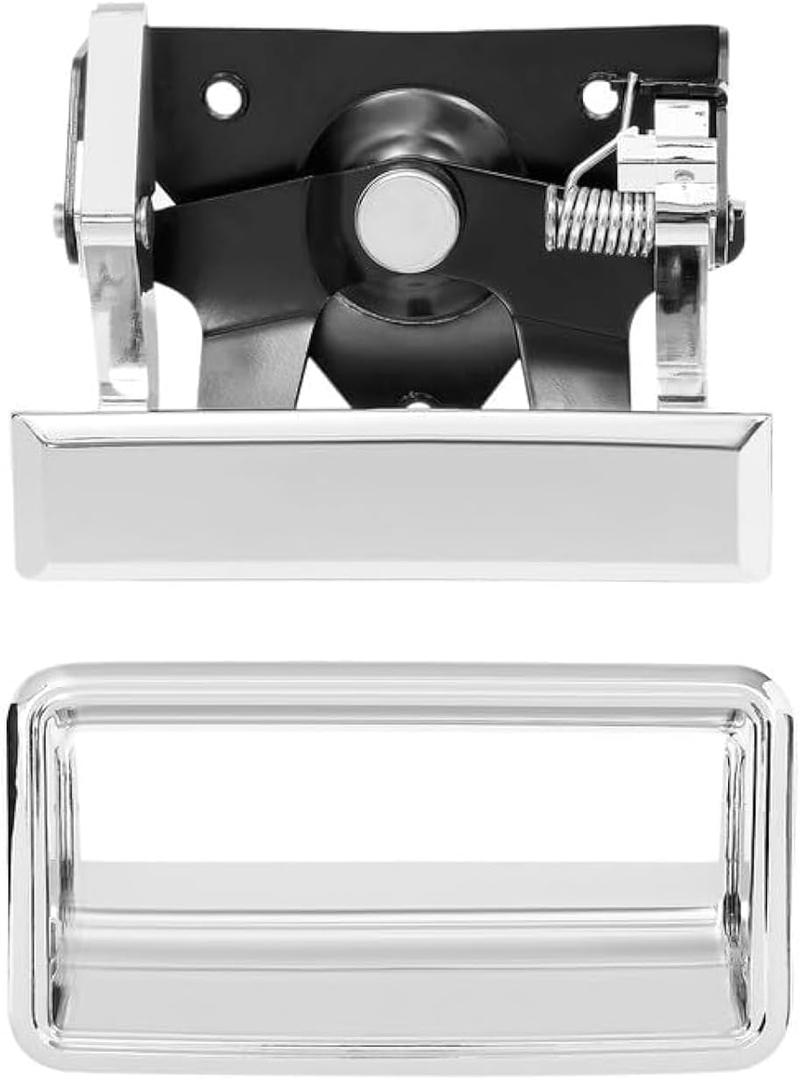Chrome Tailgate Handle Set, Compatible with 1988-2002 Chevy C1500 C2500 C3500 K1500 K2500 K3500, GMC C/K 1500 2500 3500 Pickup Truck, Metal Latch, Rear Tail Gate Door Handle, Replace# 77077 15991785