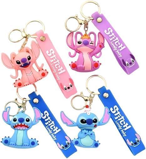 Stitch Cartoon Keychains for Girls Boys, Anime Kawaii Keychain, Backpack Key Key Chain Accessories Wristlet chain Car Charms
