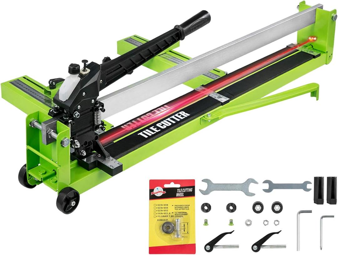 VEVOR Tile Cutter 40 Inch, Manual Tile Cutter All-Steel Frame,Tile Cutting Machine w/Laser Guide and Bonus Spare Cutter,Tile Cutter Hand Tool for Precision Cutting Porcelain Ceramic Floor Tiles