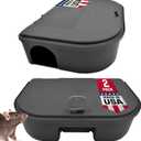 Exterminators Choice Heavy-Duty Mice Bait Station Kit - Compact Low-Profile Design for Indoor & Outdoor Use - Secure Locking & Bait Station Key - 2-Pack, 4.75in x 3.5in x 1.25in