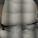 IPYNBAP Chair Cushions for Dining Chairs Set of 4, Kitchen Chair Cushions, Chair Pads with Ties and Non Slip Backing, Tufted Memory Foam Seat Cushion 4 Pack, 15.5" x 15.5" x 4", Cream