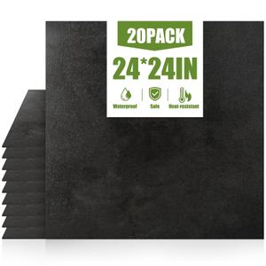 RORA 24x24 Inch Peel and Stick Floor Tile 20 -Pack Self-Adhesive Waterproof Vinyl Flooring,Vinyl Floor Tiles DIY for Bathroom, Laundry,Kitchen,Living Room,80 Sq.Ft,Black