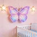 Butterfly Piñata - Purple Butterfly Piñata with Stick, Blindfold and Confetti for Butterfly Themed Birthday Party Game Supplies Decorations (16”x12”x3”)