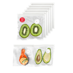 Vixino Vacuum Sealer Bags, 10 Reusable Vacuum Sealer Bags for Food, BPA-Free, Meal Prep and Sous Vide Cooking, Works for Handheld Sealer and Vac Sealer Machine with External Vacuum Systems, Small