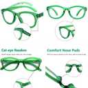 Eyekepper Cat Eye Reading Glasses for Women Oversize Ladies Readers - Green +2.50