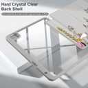 Batianda Hybrid Case for iPad Pro 11-inch 2022 4th M2 2021 (3rd Generation) / iPad Pro 11" 2nd 2020 [Built-in Pencil Holder] Shockproof Cover with Clear Back Shell TPU Bumper,Auto Sleep/Wake,Flowers