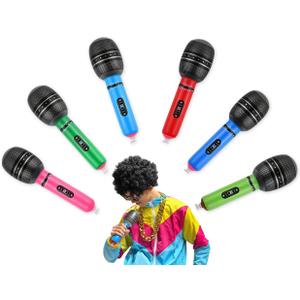 DS. DISTINCTIVE STYLE Inflatable Microphones 6 Pieces 10-Inch Blow up Microphones 80s 90s Party Favors Performace Photo Props Random Colors