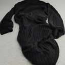 Women's Casual Bodycon Long Sleeved High Neck Solid Color Knitted Waist Up Dress M