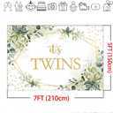 Mocsicka Greenery Twins Baby Shower Backdrop 7x5ft Eucalyptus Baby Shower Decorations Newborn Baby Party Background Photography Background