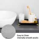 2Pcs Bathroom Vanity Tray for Countertop,Acrylic Soap Organizer Tray for Home Decoration (11.7''x4.2''x1.1'',11.8''x7.9''x1.2'')