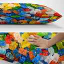 Gummy Bear Funny Food Throw Pillow Covers Decorative Pillow Case Fun Decor Square Couch Cushion Cover for Home Decor Sofa Living Room Bed Car Sofa 20x30 Inch