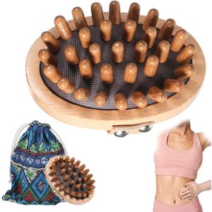 ElevateTech Meridian Pressure Brush,Wood Therapy Massage Tool for Belly Fat | Wooden Meridians Massager Comb, Handheld Massage Body Brush, for Cellulite Remover, Lymphatic Drainage, Muscle Pain Relief