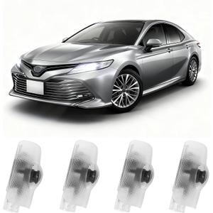 4Pcs Car Door Lights Logo Projector Compatible with Highlander/Camry/4runner/Sienna/Corolla/Tundra/Prius/Venza/Prado/Sequoia/Reiz/Previa/Alphard Model, 3D LED Car Welcome Projector Puddle Lights