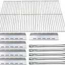 Direct store Parts Kit DG210 Replacement for Ducane 30400042,30400043,30558501 Gas Grill Burners,Heat Plates,Cooking Grid (SS Burner + SS Heat Plate + Solid Stainless Steel Cooking Grid)