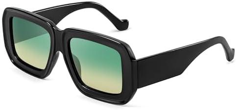 SODQW Trendy Square Sunglasses for Women Men, Designer Fashion Vintage Shades Retro Sun Glasses