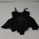 SOLY HUX Women's Y2k Lace Mini Dress Spaghetti Strap Corset Ruffle Hem Party Club Dresses (Medium, Pure Black)