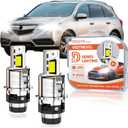 D2S HID Bulbs Fit for Acura 2004-2014 TL SX, 2007-2015 DX RDX,1999-2015 RL, 2010-2013 ZDX Low Beam) 30000LM 6000K White, 30 Chips, Xenon HID Light Replacement, 800% Brightness, Pack of 2