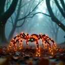 4.2Ft Giant Spider Halloween Decorations Outdoor 52" Light Up Spider with 90 LED Lights for Front Yard, Porch, Garden, Lawn, Halloween Party (Orange)