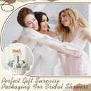 Geelin Bride Gift Basket with Cellophane Wrap Set Bride Gear with Bow Pearl Stickers 12 x 8 x 5'' Woven Basket with Handles for Bridal Shower Gifts Wedding Bachelorette Bride Gifts