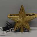 DG-Direct Christmas Tree Topper Lighted Star with 6 Projected Patterns,3D Hollow Sparkling Star Christmas Tree Topper with Rotating Magic Projector for Christmas Tree Ornament (Glitter Gold 6)