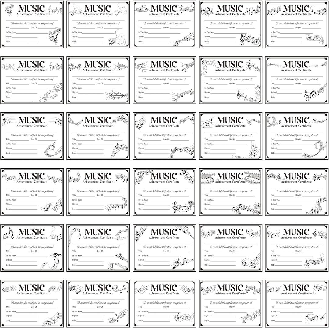 2 x EYxsaxenk Music Achievement Certificates End of Season Musical Paper Awards, One Size