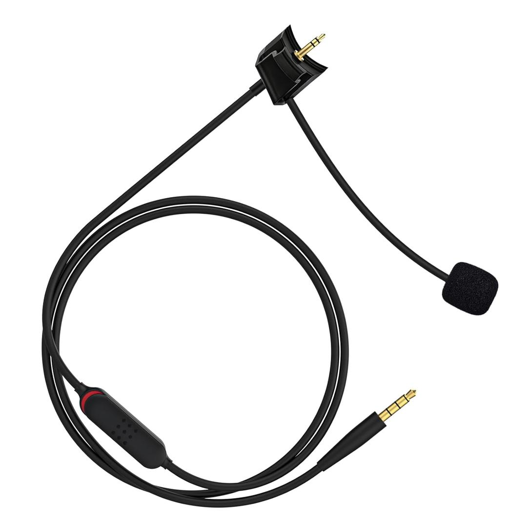 QC35 Boom Microphone Compatible with Bose QuietComfort 35 II (QC35 II) & QuietComfort 35 (QC35) Headphones, Boom Microphone Cable with Mute Switch for PS4, PS5, Xbox One, PC, 4ft